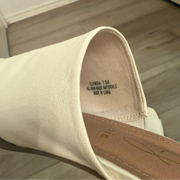 Joie| EUC Women’s Size 7.5 Cream Block Heel leather Mules - Picture 5 of 8